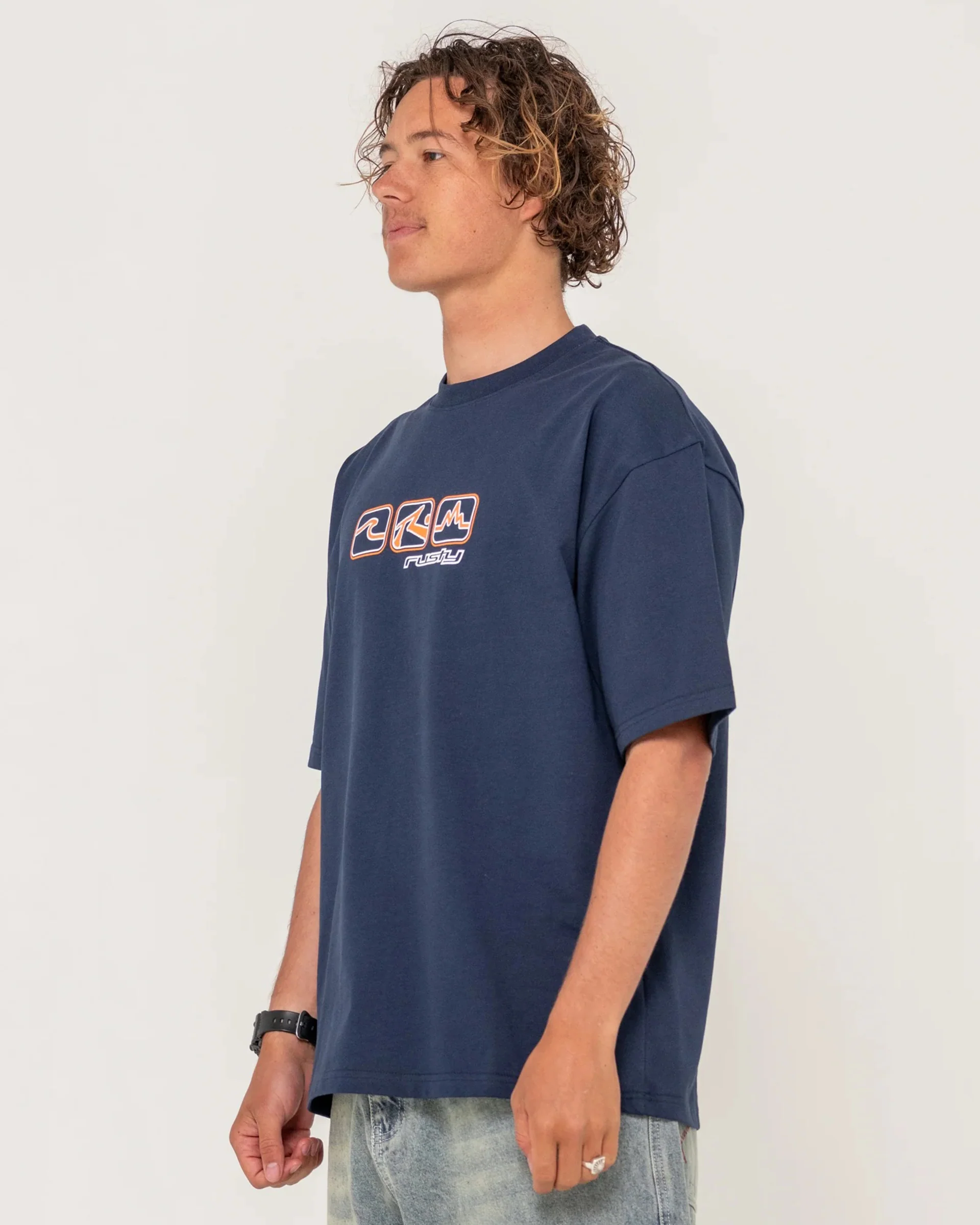 3 Squared Heavy S/S T-Shirt - Navy Blue - Image 4