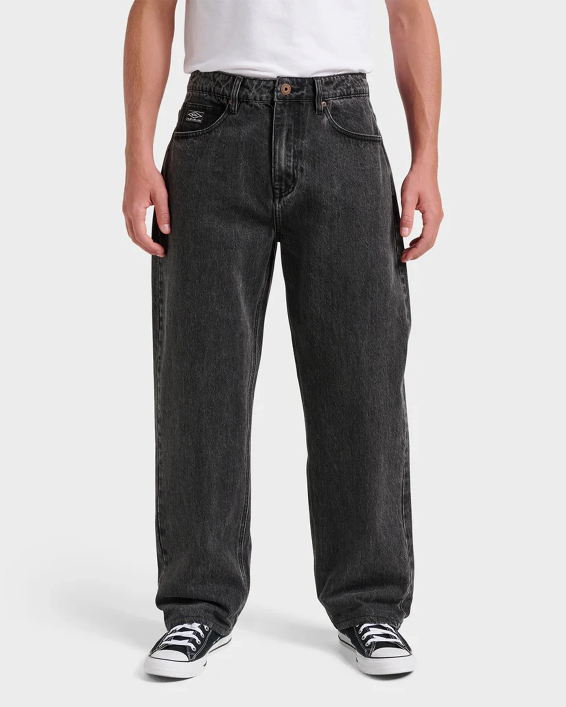 Baggy Denim Pants - Black Wash - Image 4