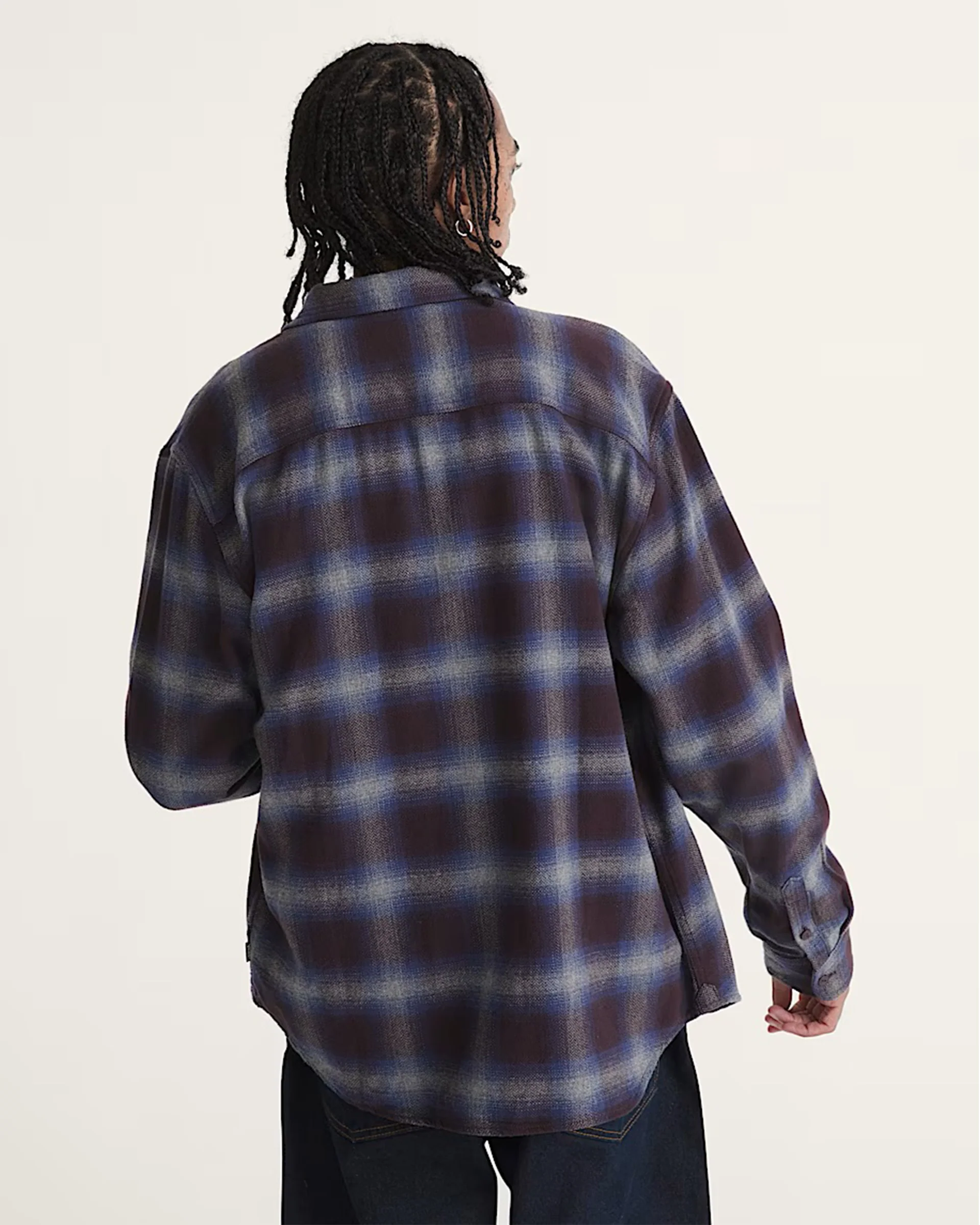Bixby Plaid Flannel Shirt - Dark Port Red/Pewter Heather Grey - Image 3