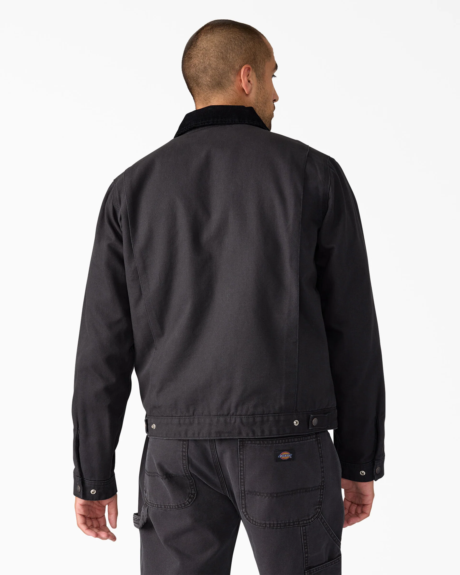 Blanket Lined Duck Canvas Jacket - Black - Image 2