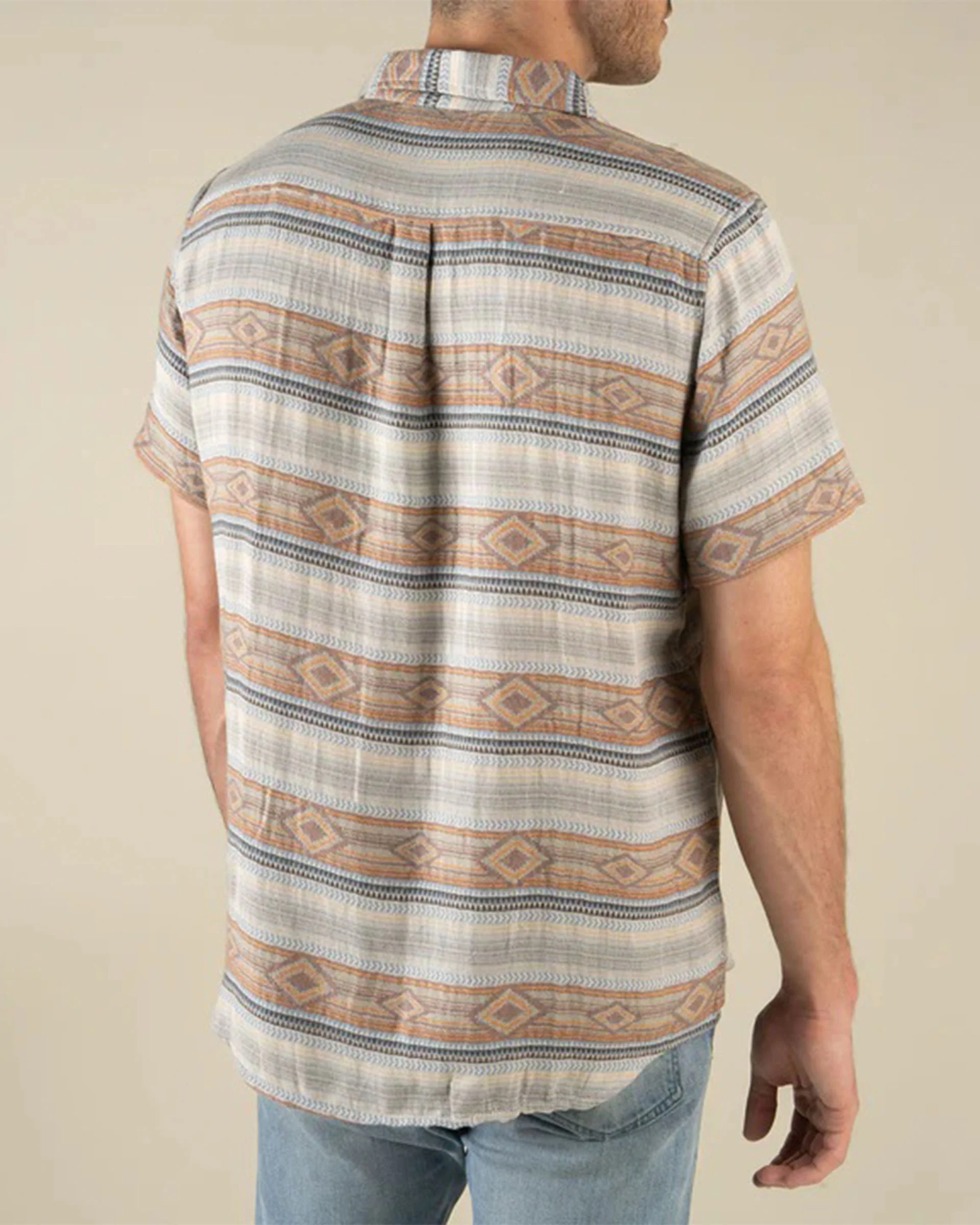 Boquillas S/S Shirt - Sanoita Stripe (Brown/Blue) - Image 3