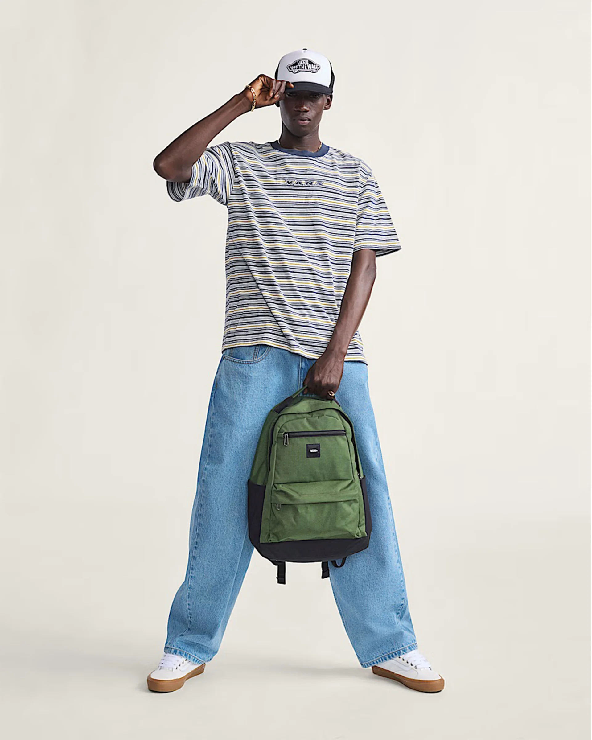 Cameron Stripe S/S T-Shirt - Blue/Marshmellow White - Image 4