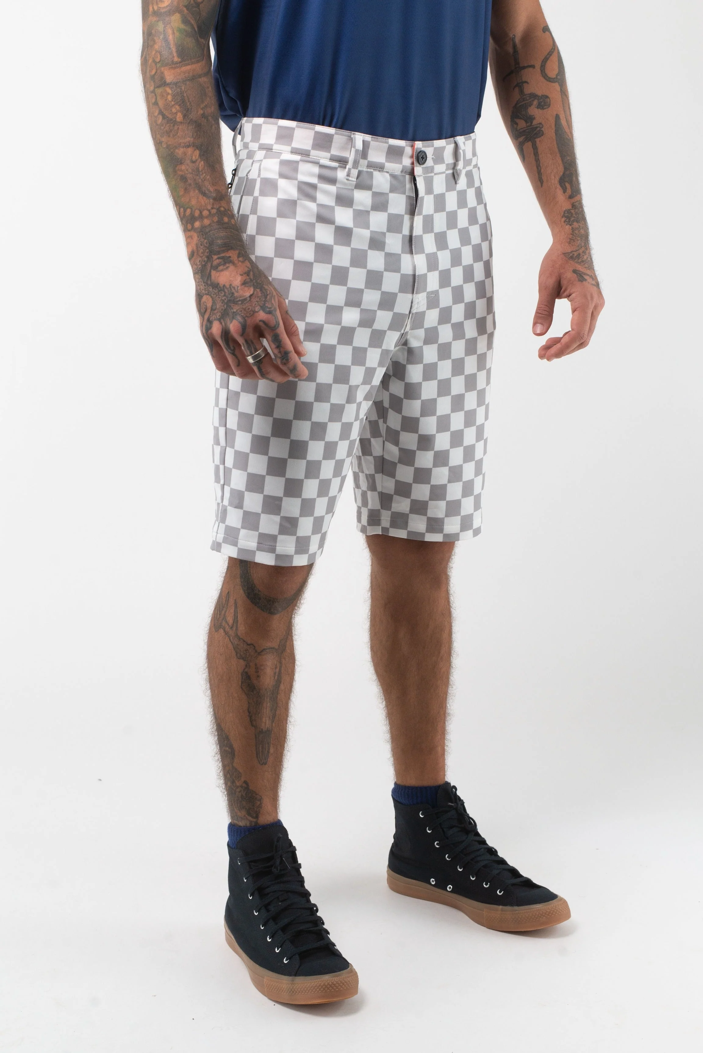 Check Check Hybrid Short - Heather Grey - Image 3