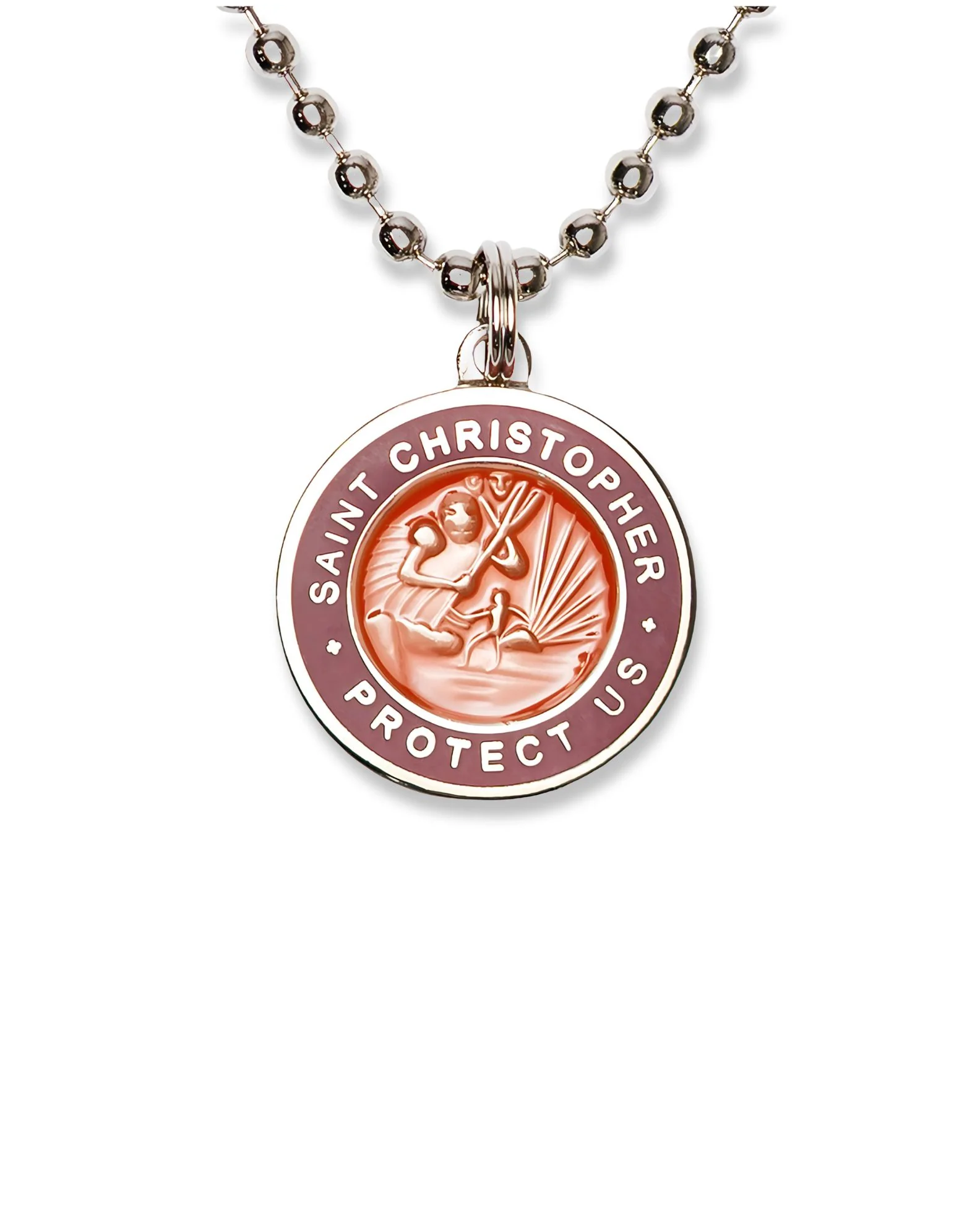 St. Christopher Necklace - Vermilion/ Rosewood - Image 3