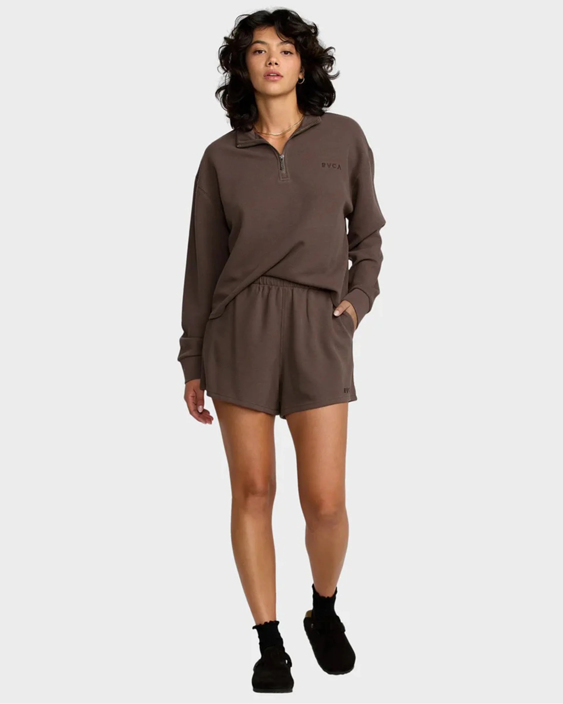 Glory Waffle Elastic Waist Shorts - Brown Bear - Image 5