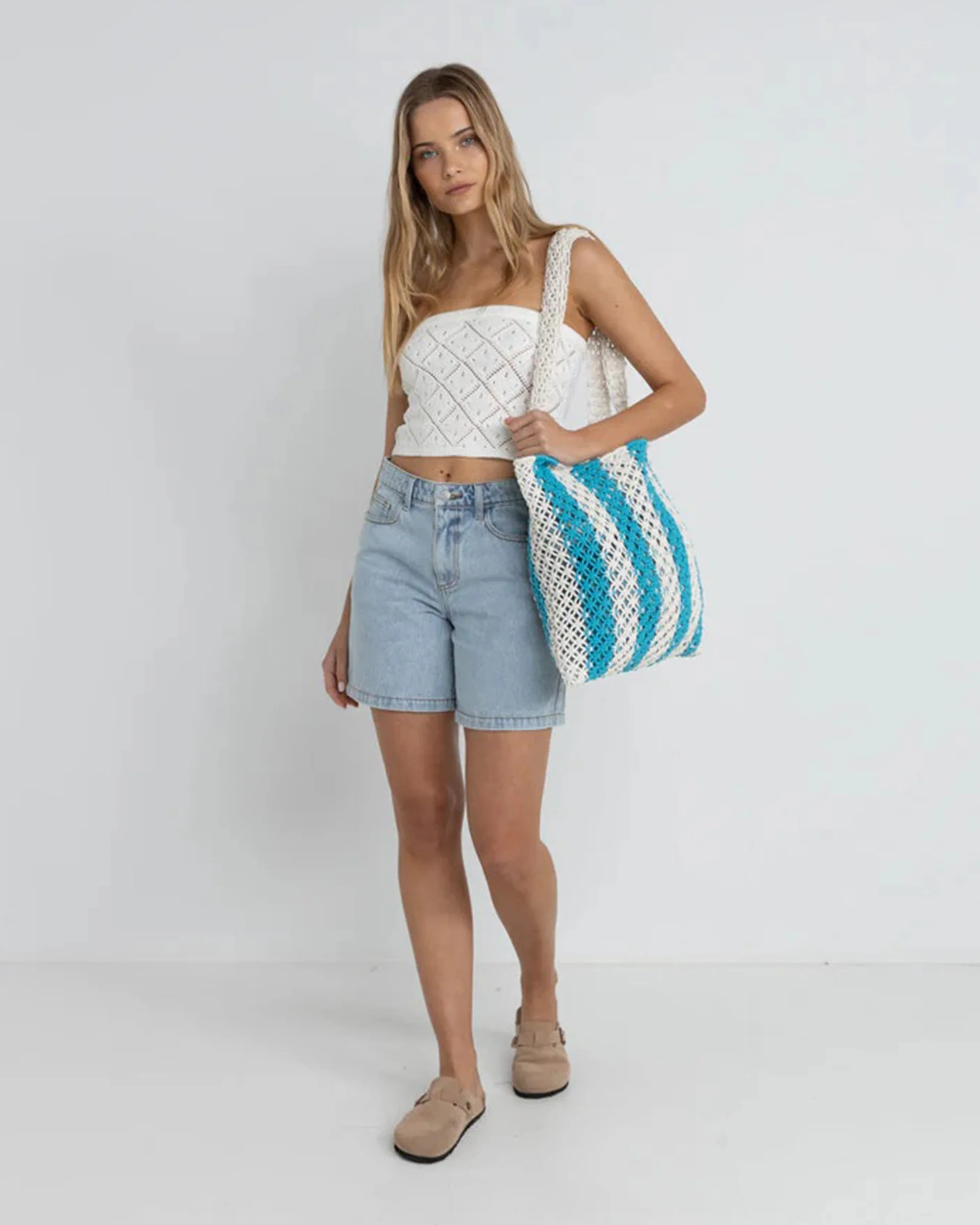 Islander Strapless Knit Top - White - Image 5