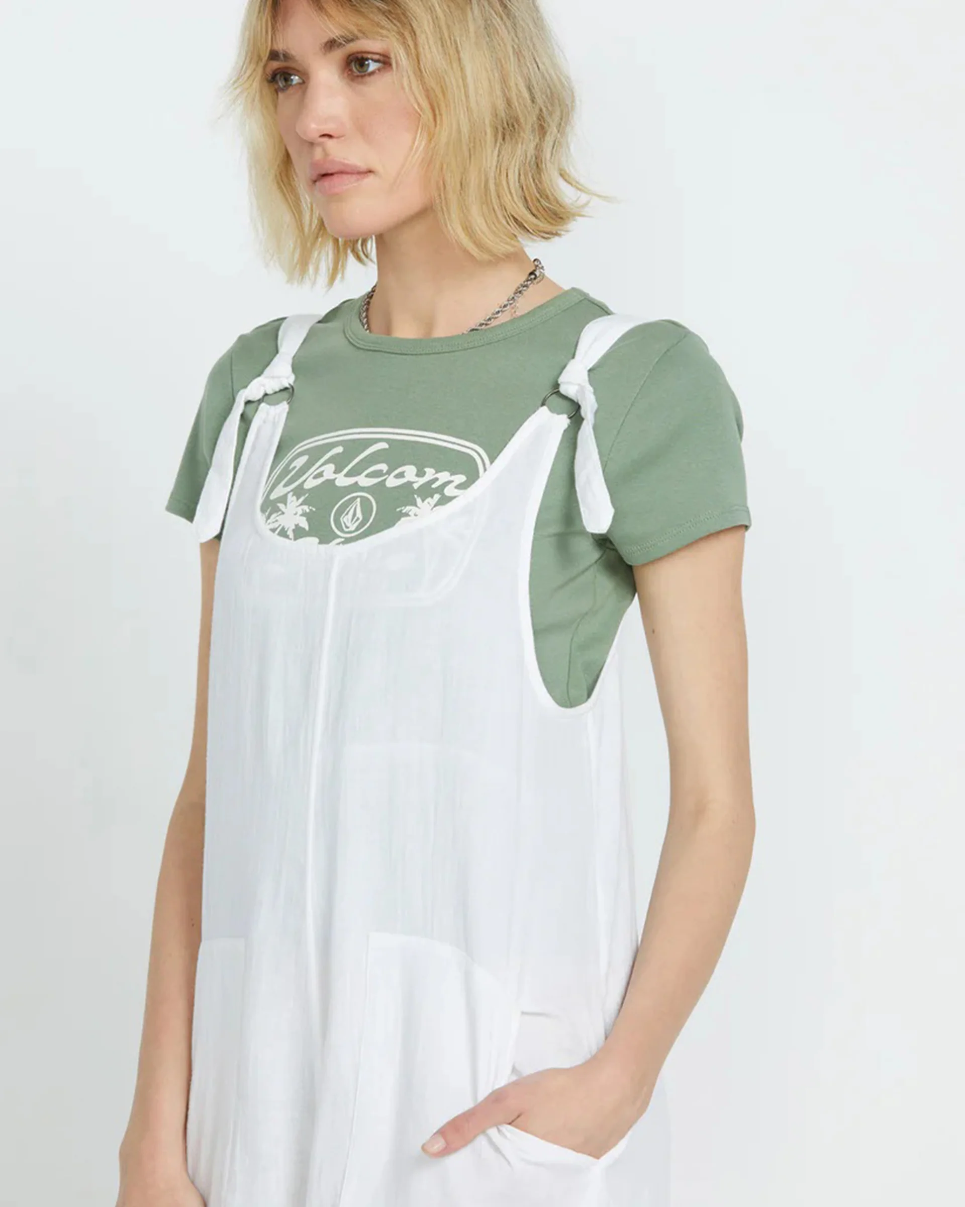Lil Tie Strap Romper - White - Image 3