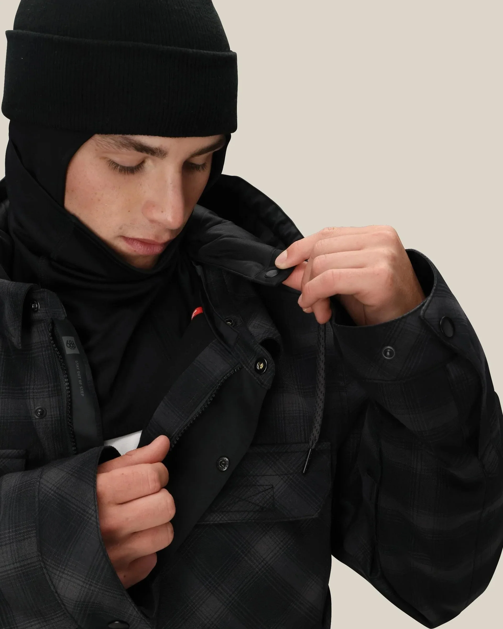 Woodland Insulated Snow Jacket - Black Plaid - Image 4