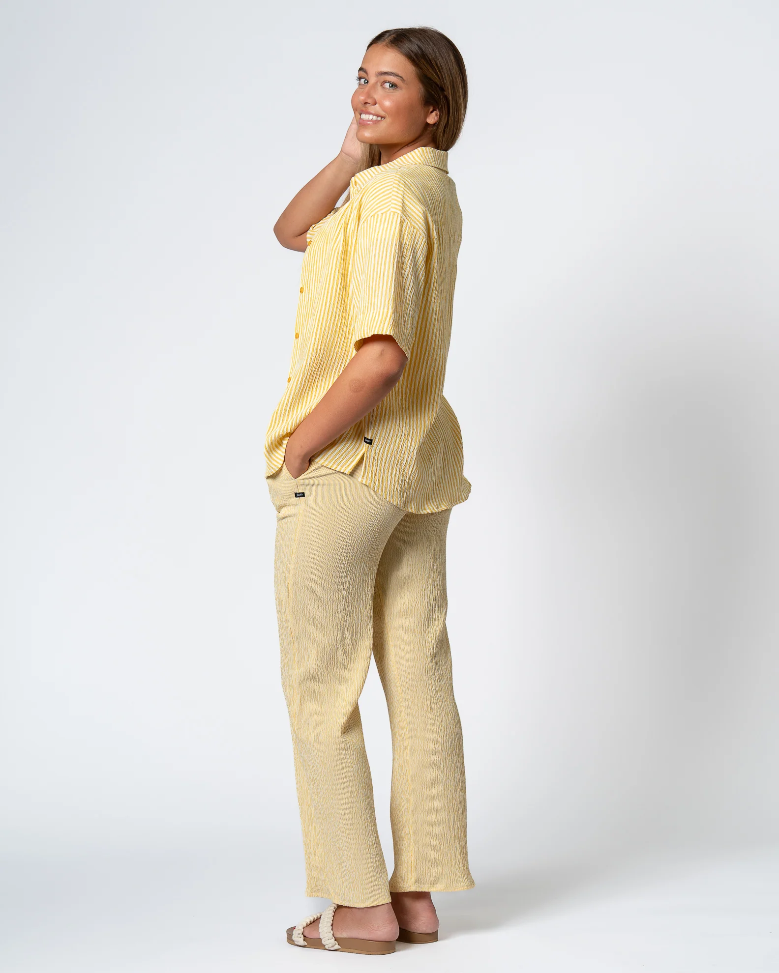 Myrtle Seersucker Pants - Yellow - Image 4