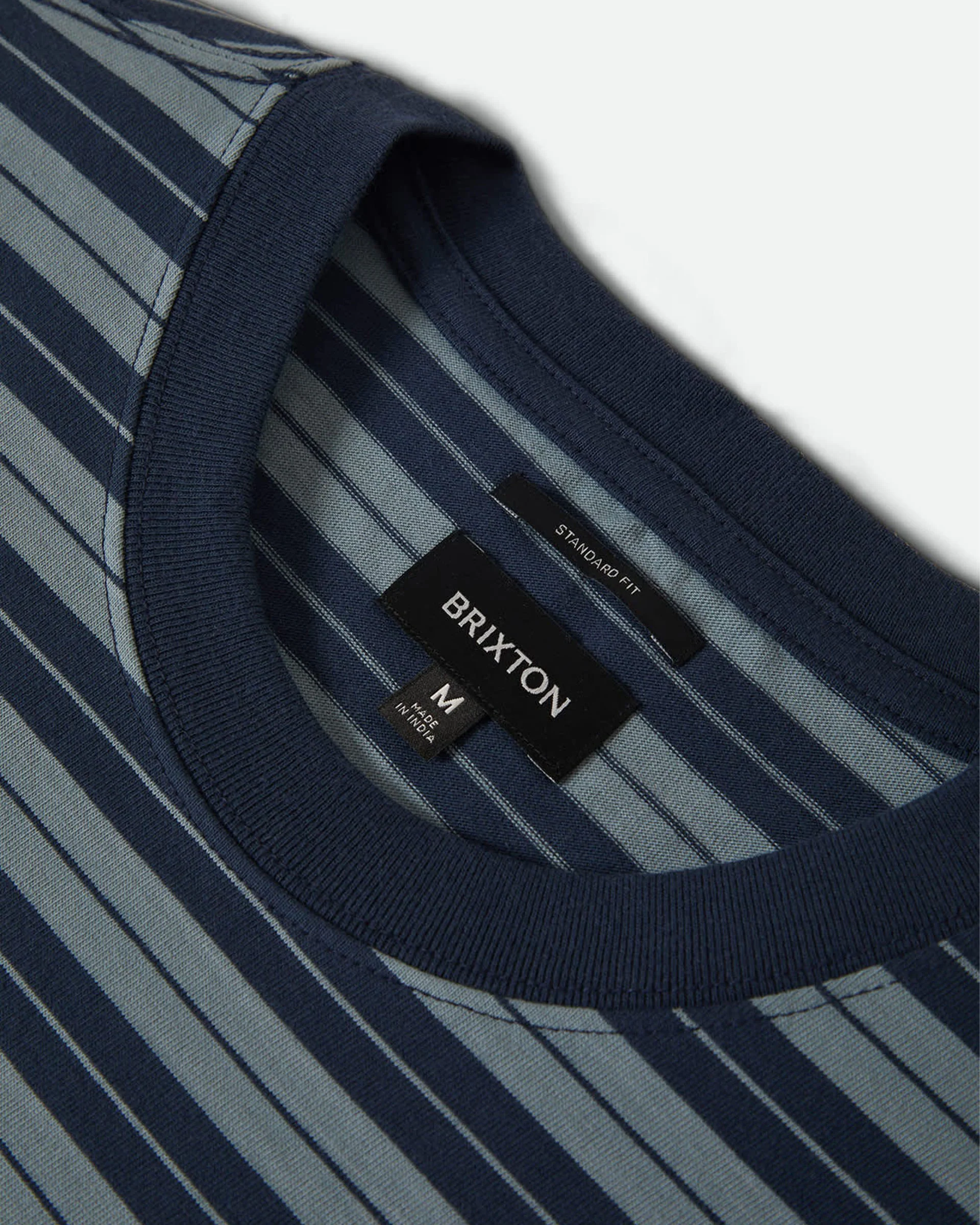 Nova Stripe S/S T-Shirt - Midnight Blue/Future Grey Worn Wash - Image 4