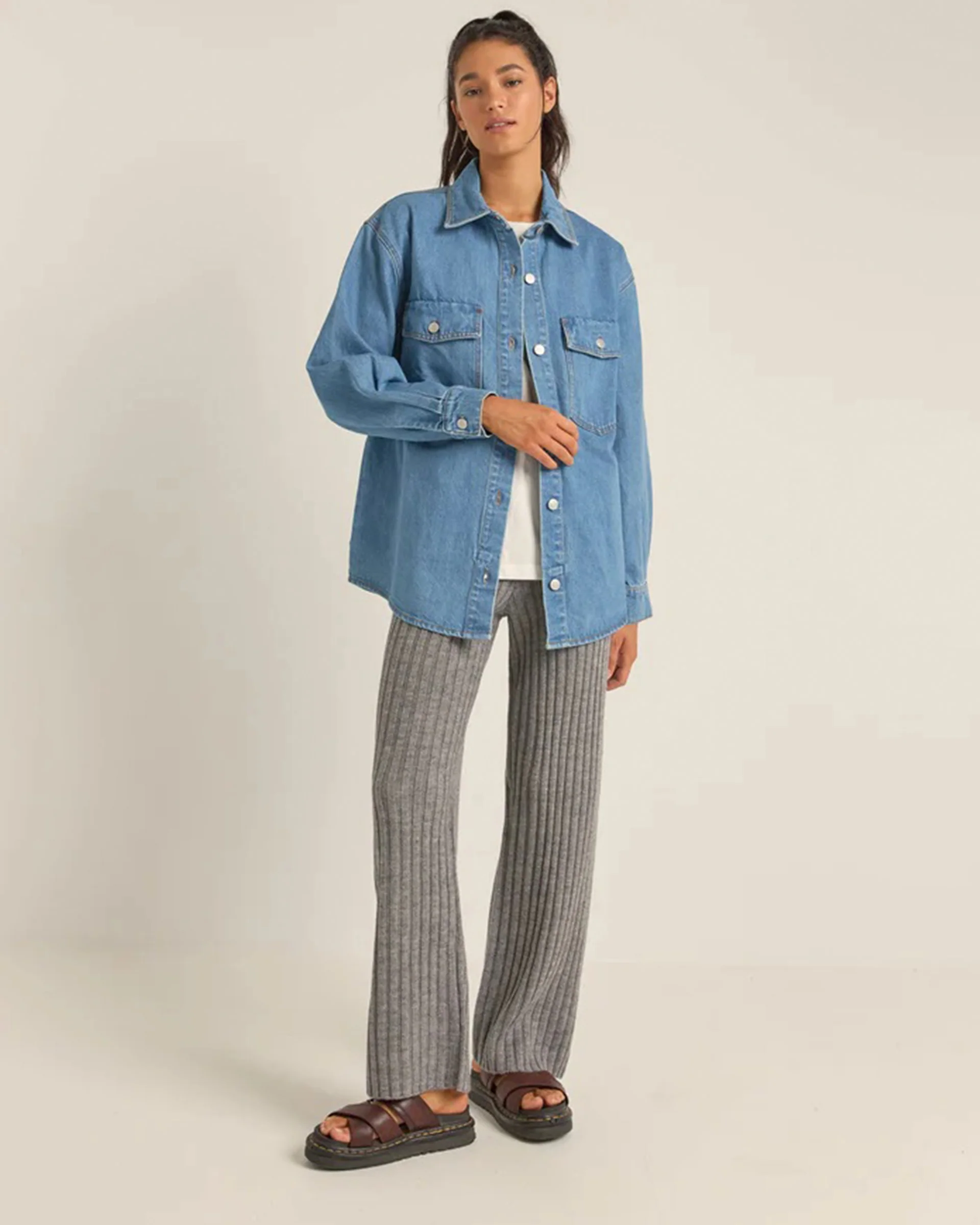 Oversized Denim Shacket - Image 4