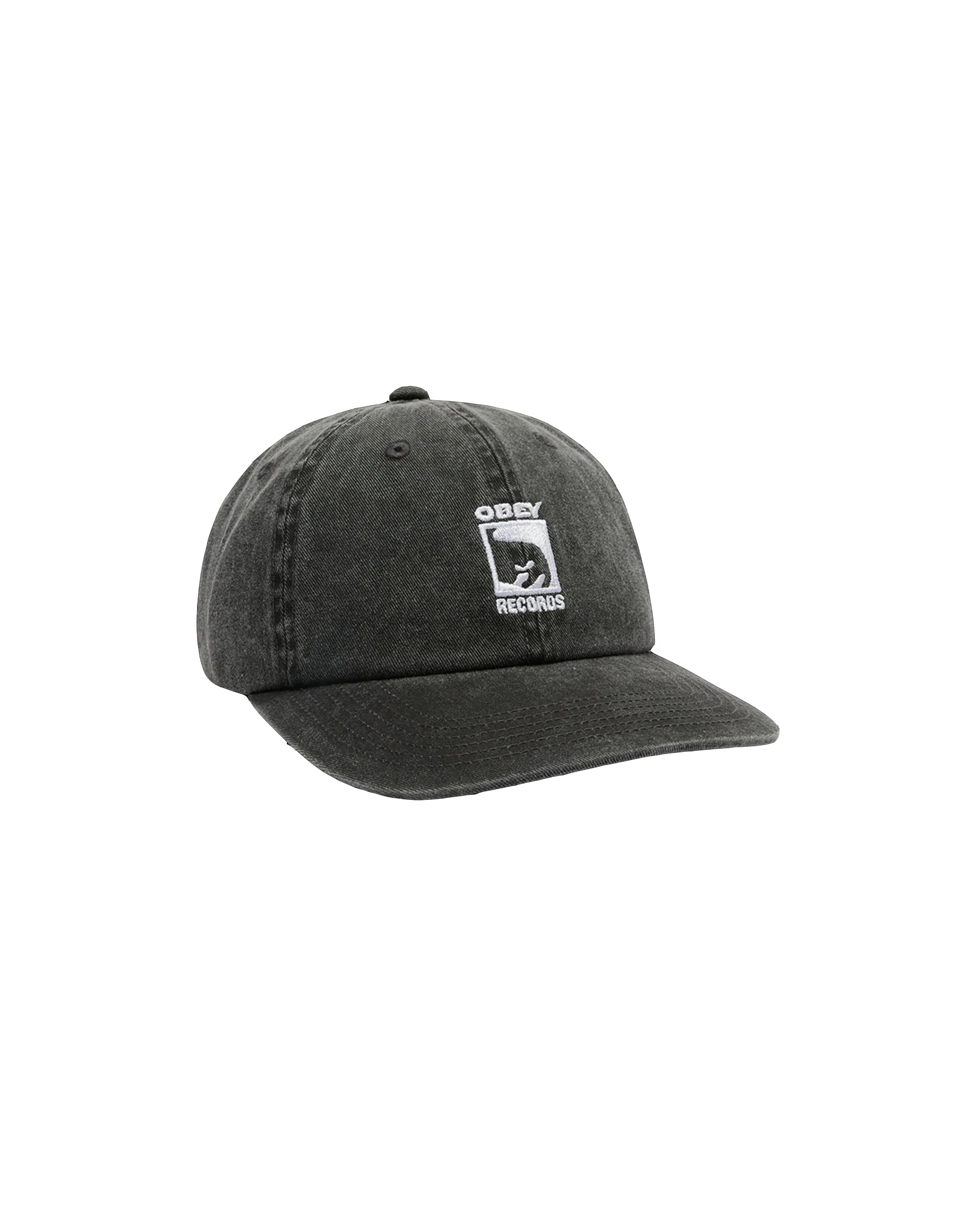 Pigment Obey Records 6 Panel Hat - Black