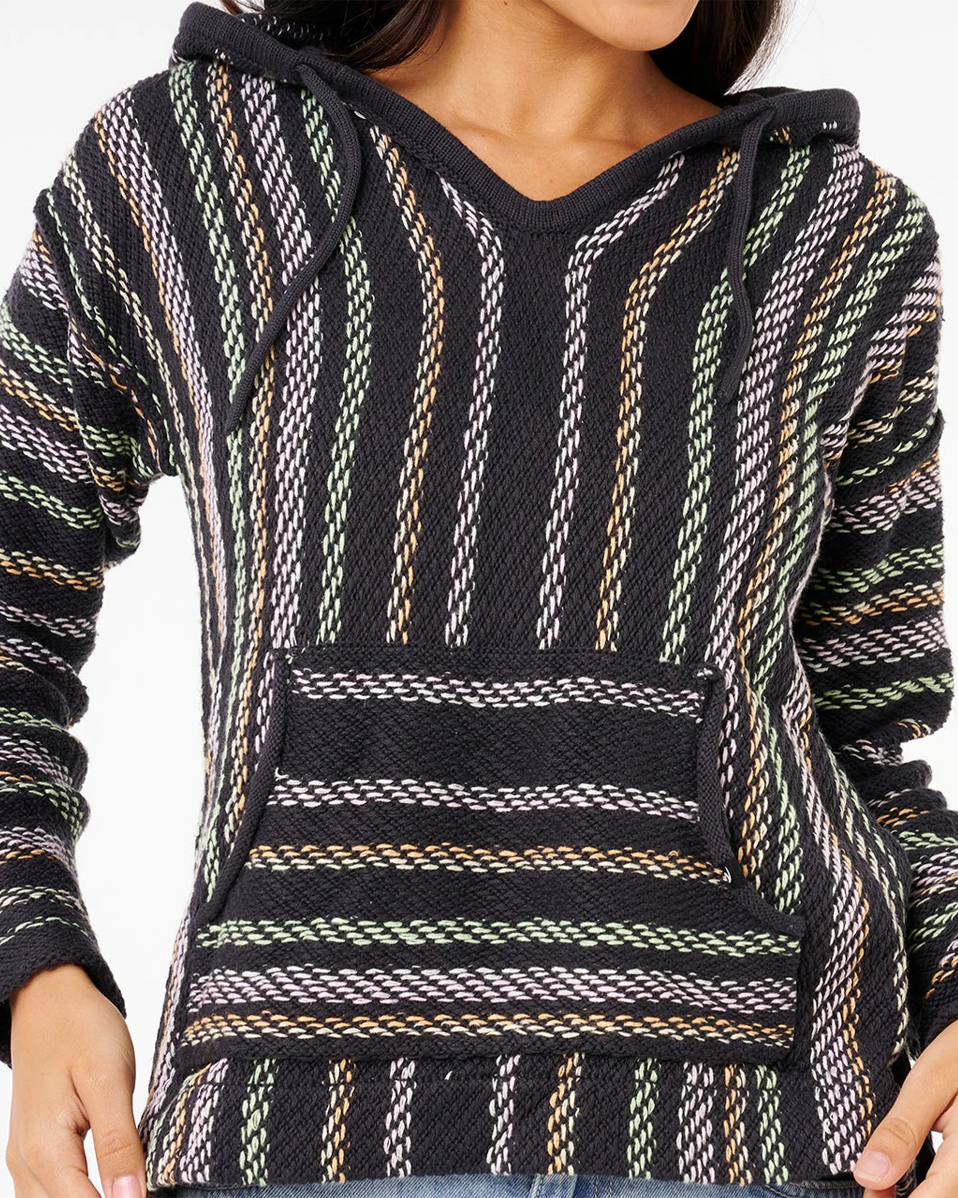 Revival Knit Poncho - Washed Black - Image 5