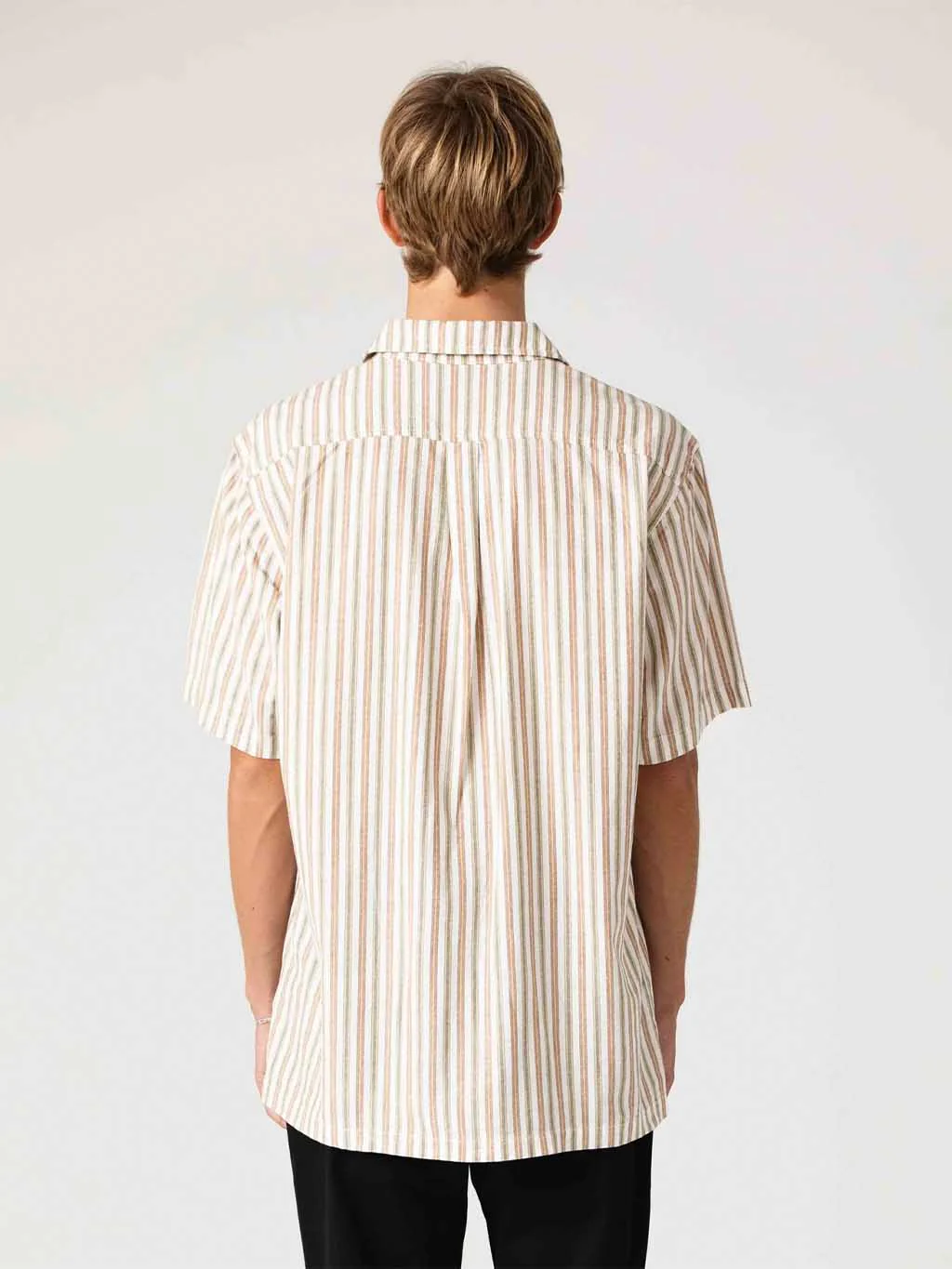 Reynolds Striped S/S Shirt - Ochre - Image 2