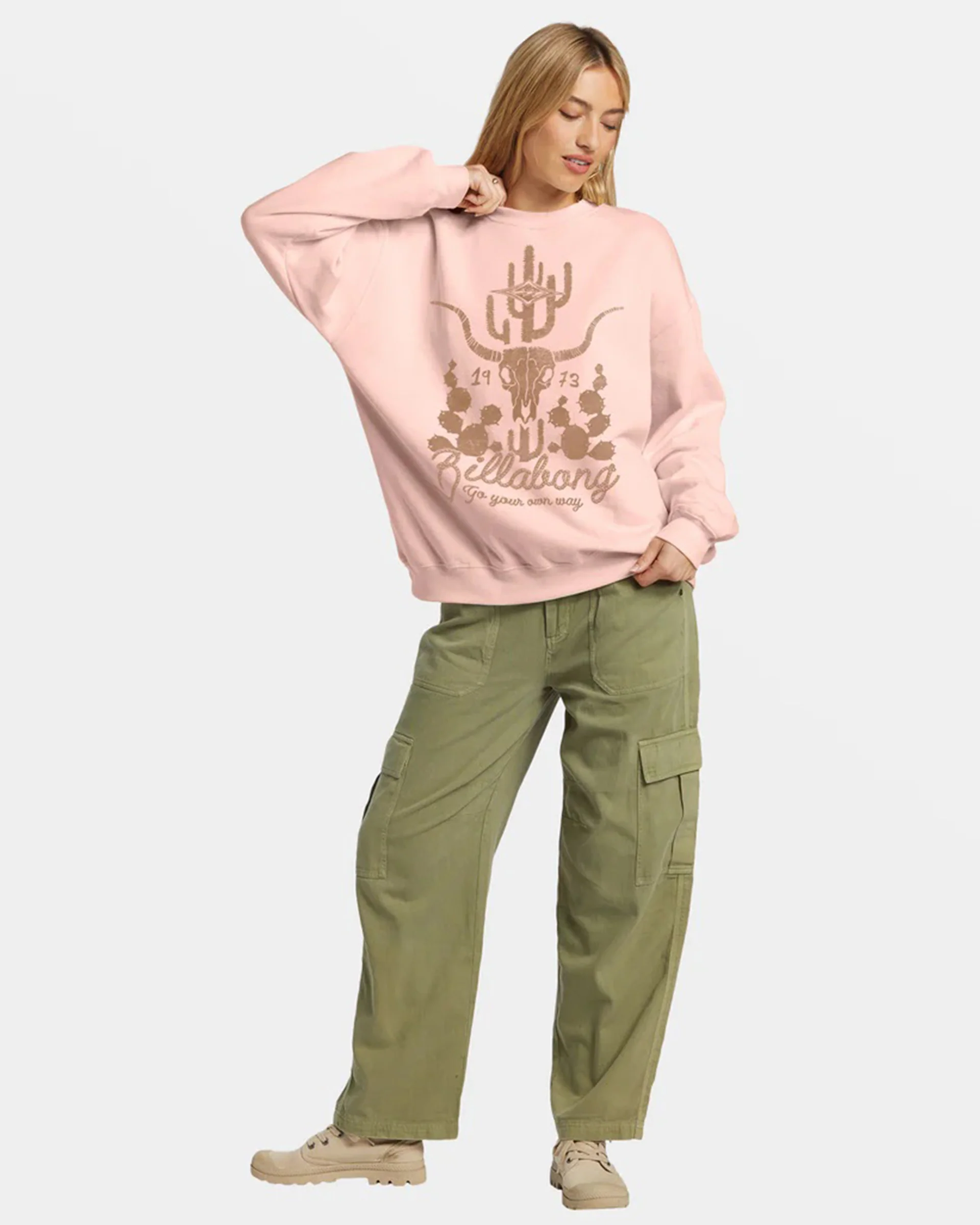 Ride In Oversized Crewneck Sweatshirt - Feelin Peachy - Image 5