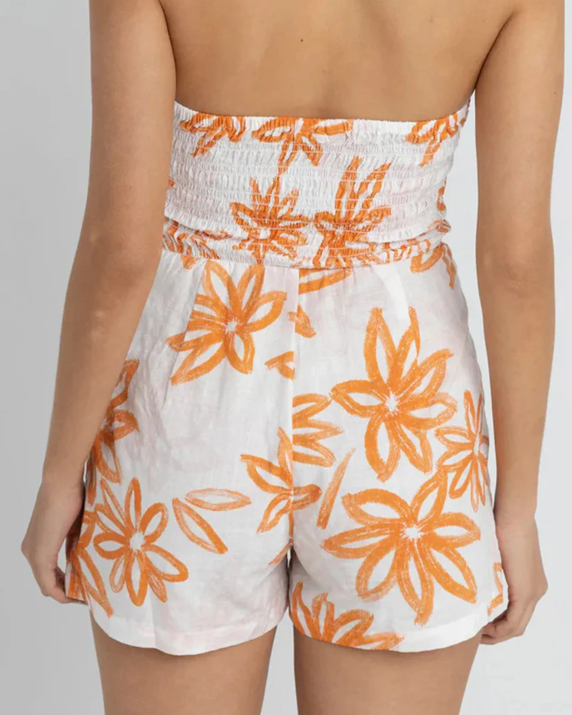 Sanctuary Floral Strapless Romper - White - Image 4