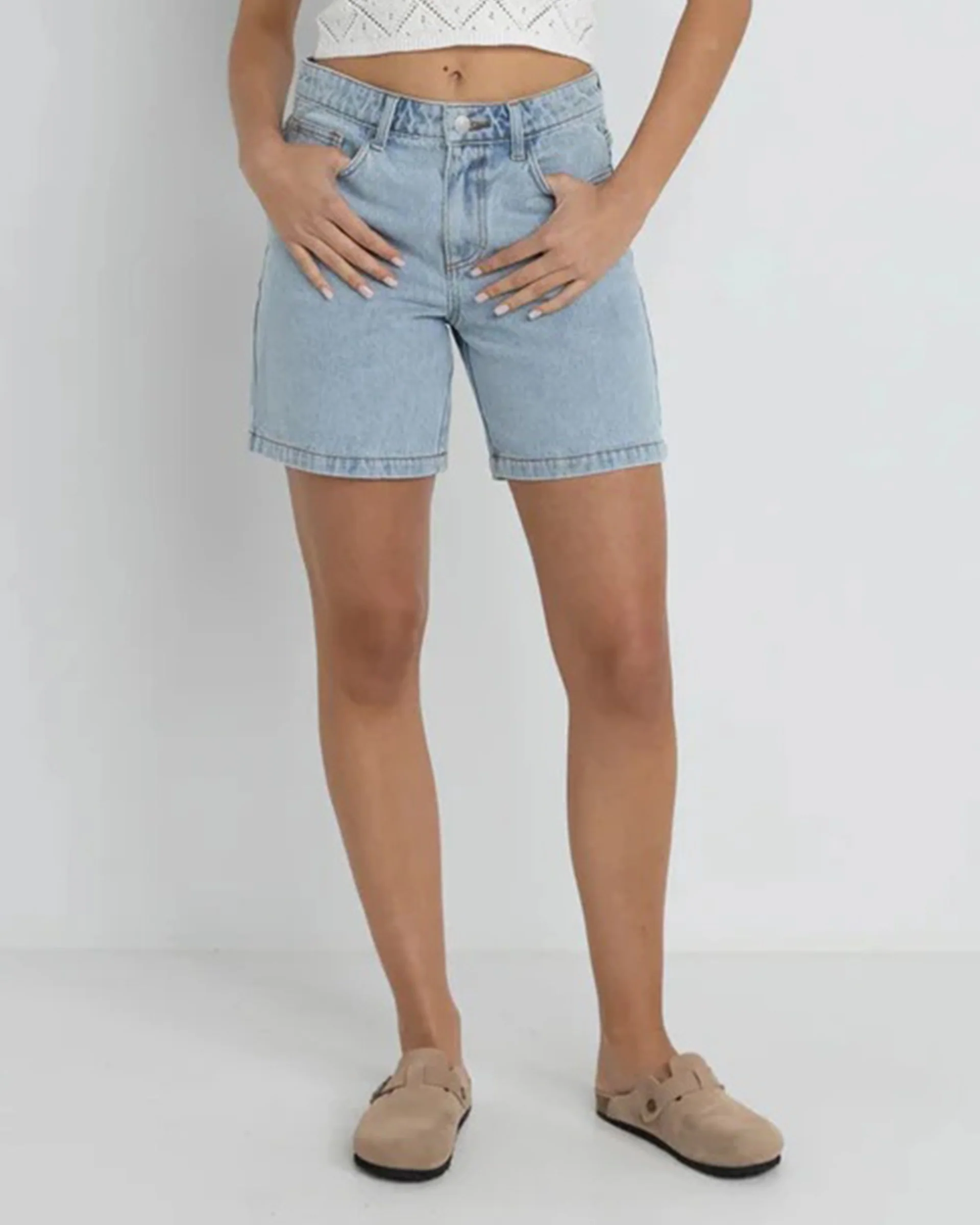 Tour Denim Bermuda Shorts - Light Blue - Image 2