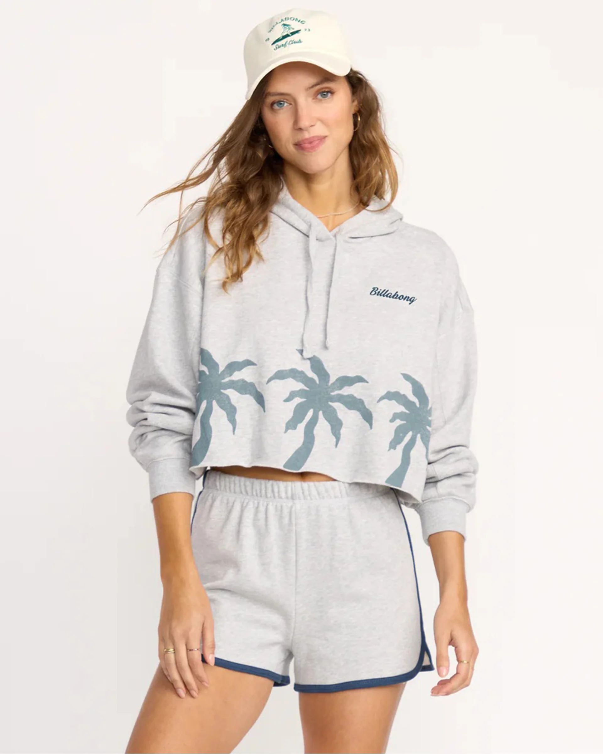 Triple Palms Hoodie - Heather Grey - Image 2