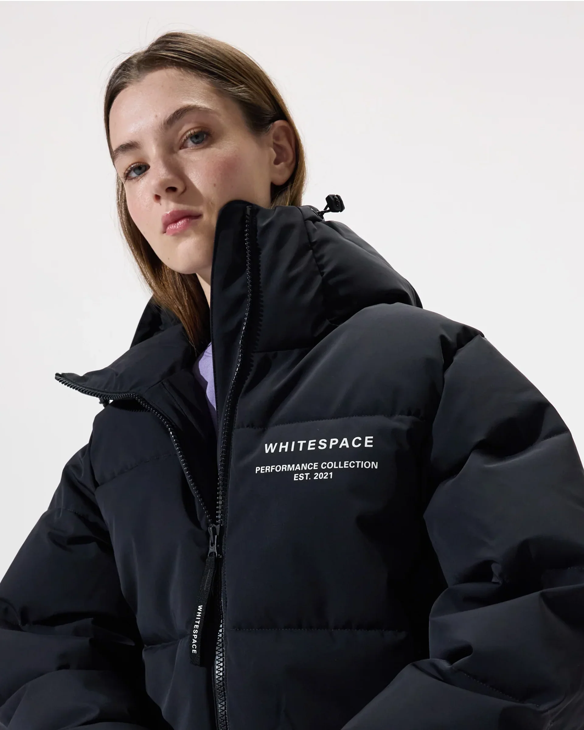 Women's Cropped Puffer Jacket - Black/ Onyx - Image 4