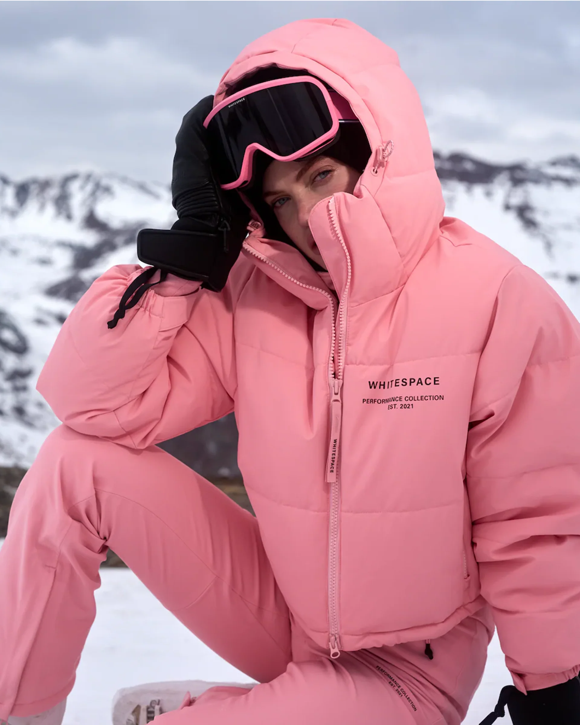 Women's Cropped Puffer Jacket - Pink Icing - Image 8